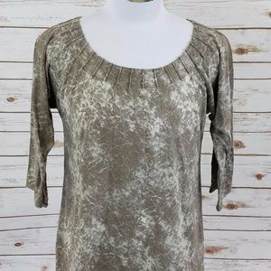 J. Jill Women's Top Blouse Gray Print Size S Cute